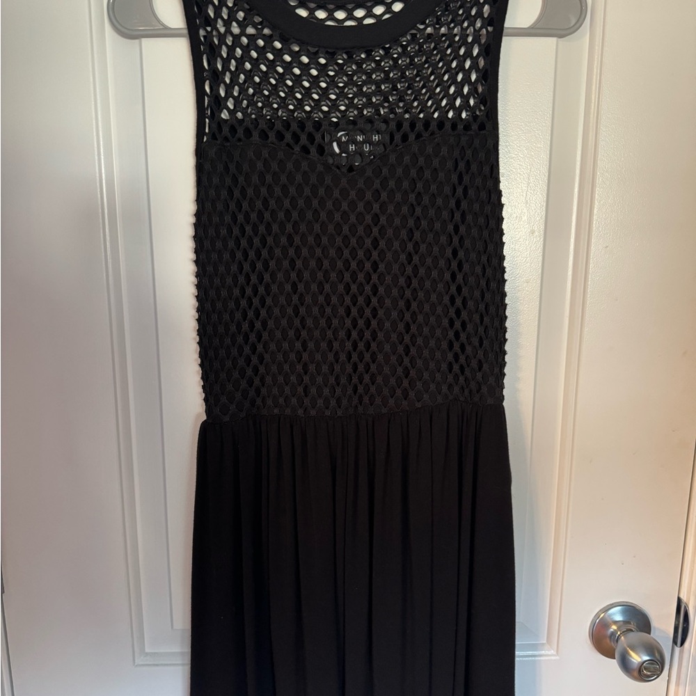 Black Mesh Sleeveless Dress